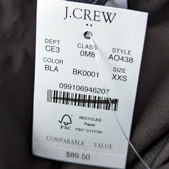 J.Crew Black Strapless One Piece Swimsuit XXS NWT Ruched Lined Classic - Picture 7 of 9